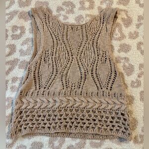 Cropped knitted beige tank top | Zara